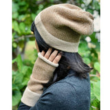 Camel Interwoven Alpaca Beanie from SLATE + SALT