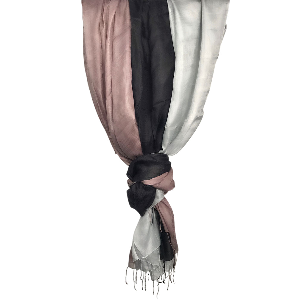 Black Khmer Silk Scarf from SLATE + SALT