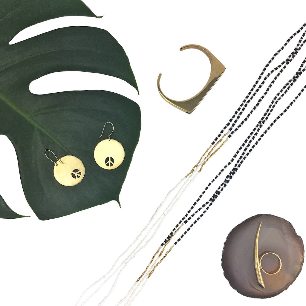 Bombshell Peace Earrings from SLATE + SALT