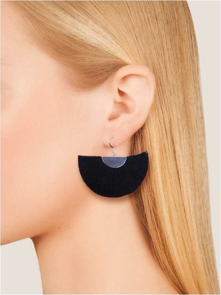 Silver Half Moon Fan Earrings from SLATE + SALT