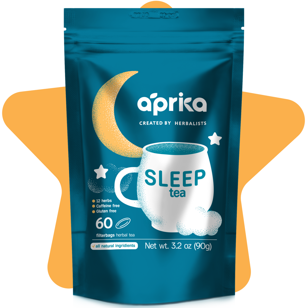 Herbal Sleep Tea With Sleep Guide, 60 Bags from Aprika Life