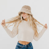 Slope Style Quilted Fur Trim Bucket Hat from Pretty Simple