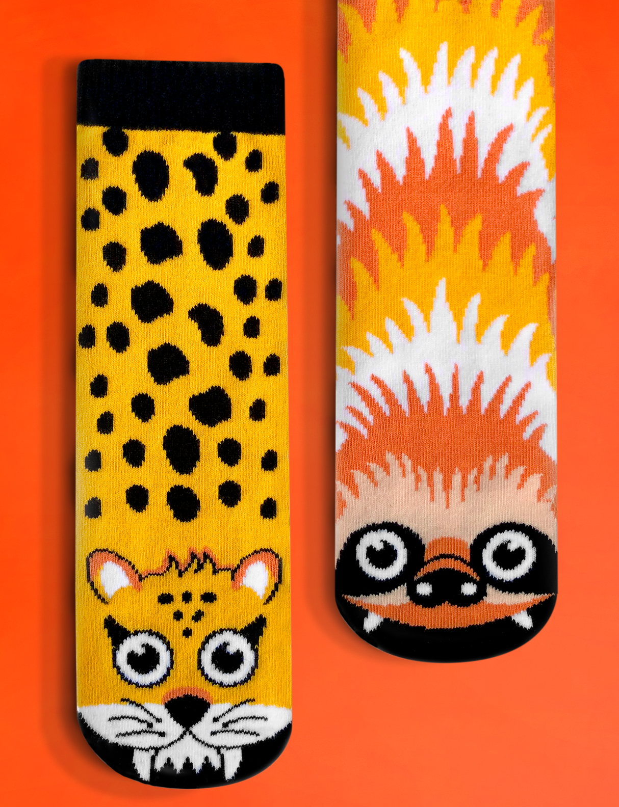 KIDS SLOTH & CHEETAH NO SLIP SOCKS from Pals Socks