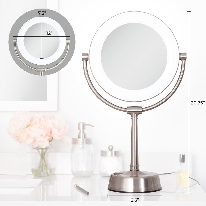 Lexington Lighted Makeup Mirror with Magnification from Zadro