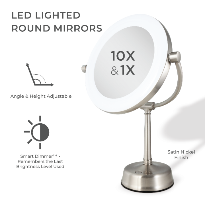 Lexington Lighted Makeup Mirror with Magnification from Zadro