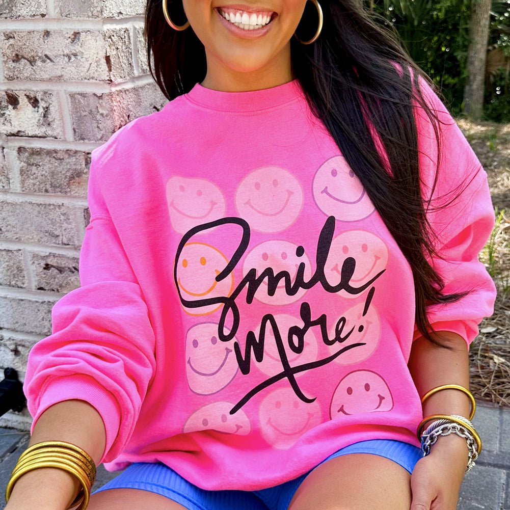 'Smile More' Crewneck Sweatshirt from United Monograms