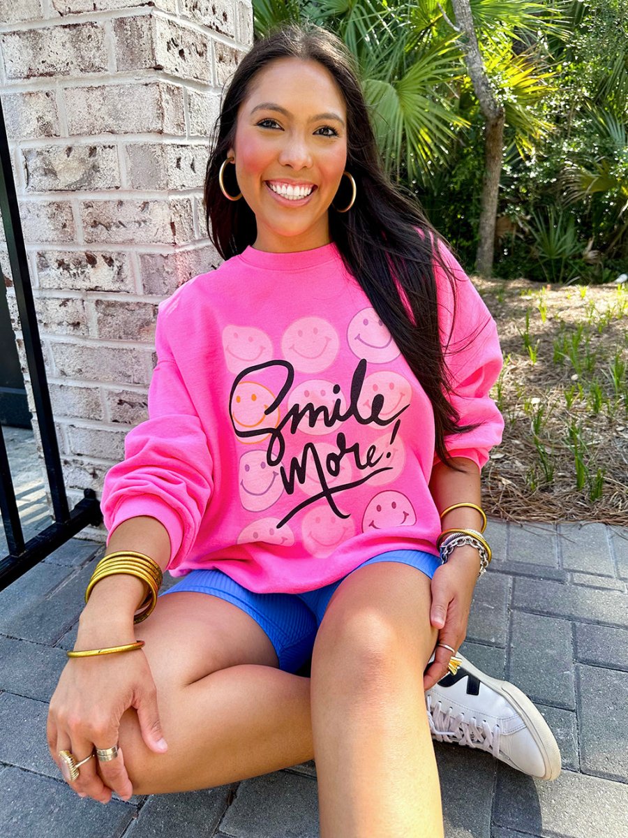 'Smile More' Crewneck Sweatshirt from United Monograms