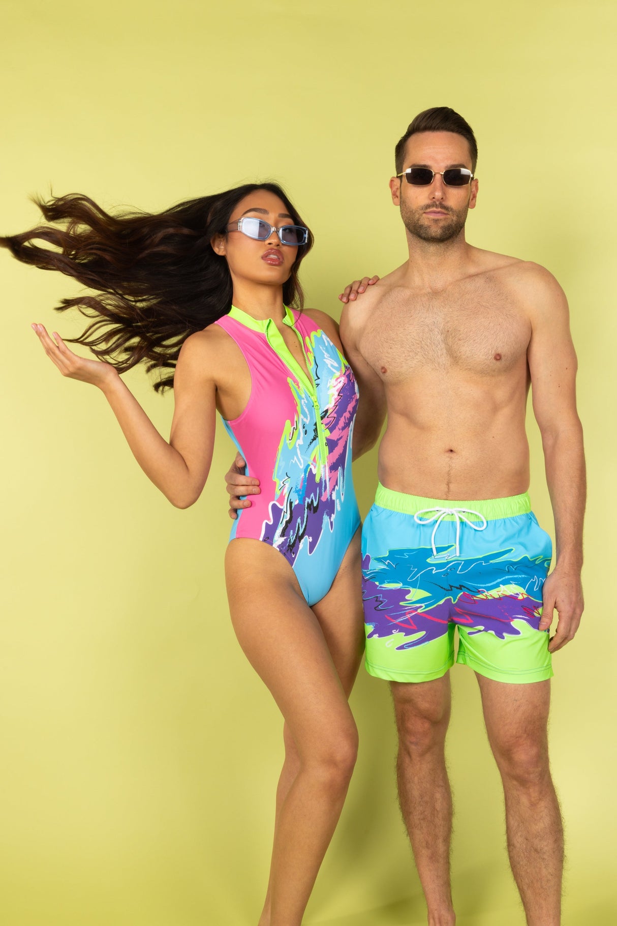 The Snack Shack | Retro Neon Ball Hammock® Pouch 5" Swim Trunks from Shinesty