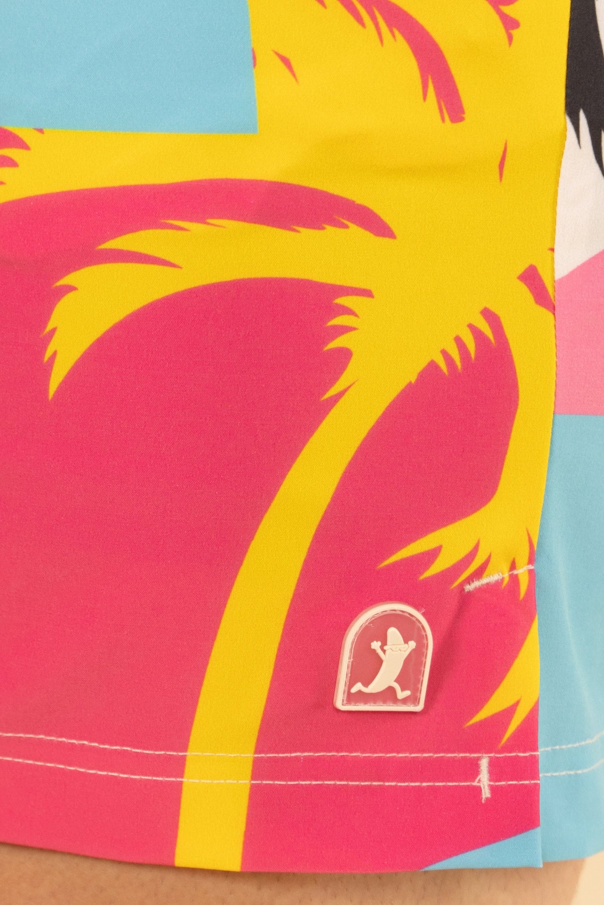 The SoCal Summer | Black and Pink Tropical Ball Hammock® Pouch 8" Swim Trunks from Shinesty