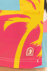 The SoCal Summer | Black and Pink Tropical Ball Hammock® Pouch 8" Swim Trunks from Shinesty