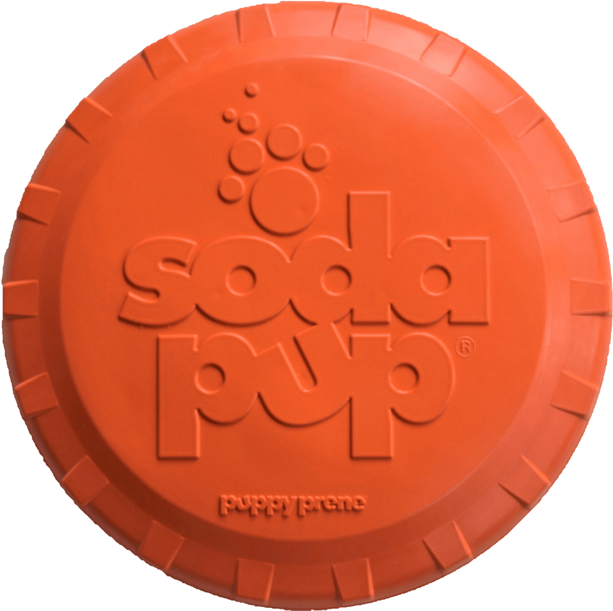 Bottle Top Flyer Durable Rubber Retrieving Frisbee - Orange From SodaPup