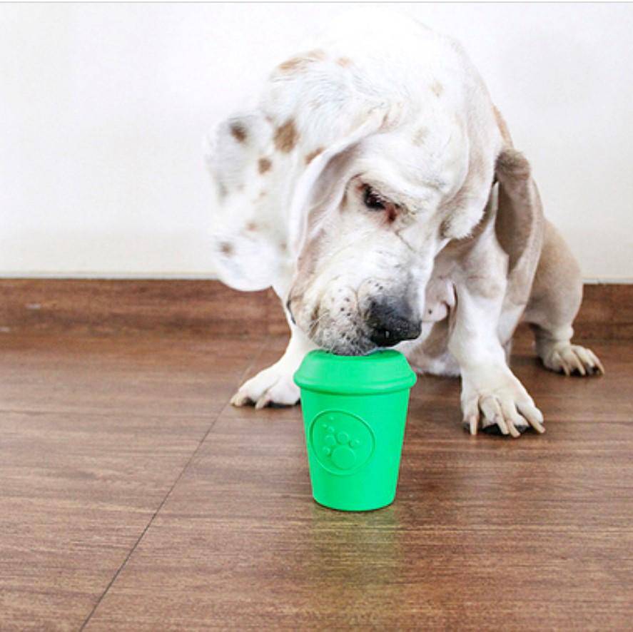 Coffee Cup Durable Rubber Chew Toy and Treat Dispenser From SodaPup
