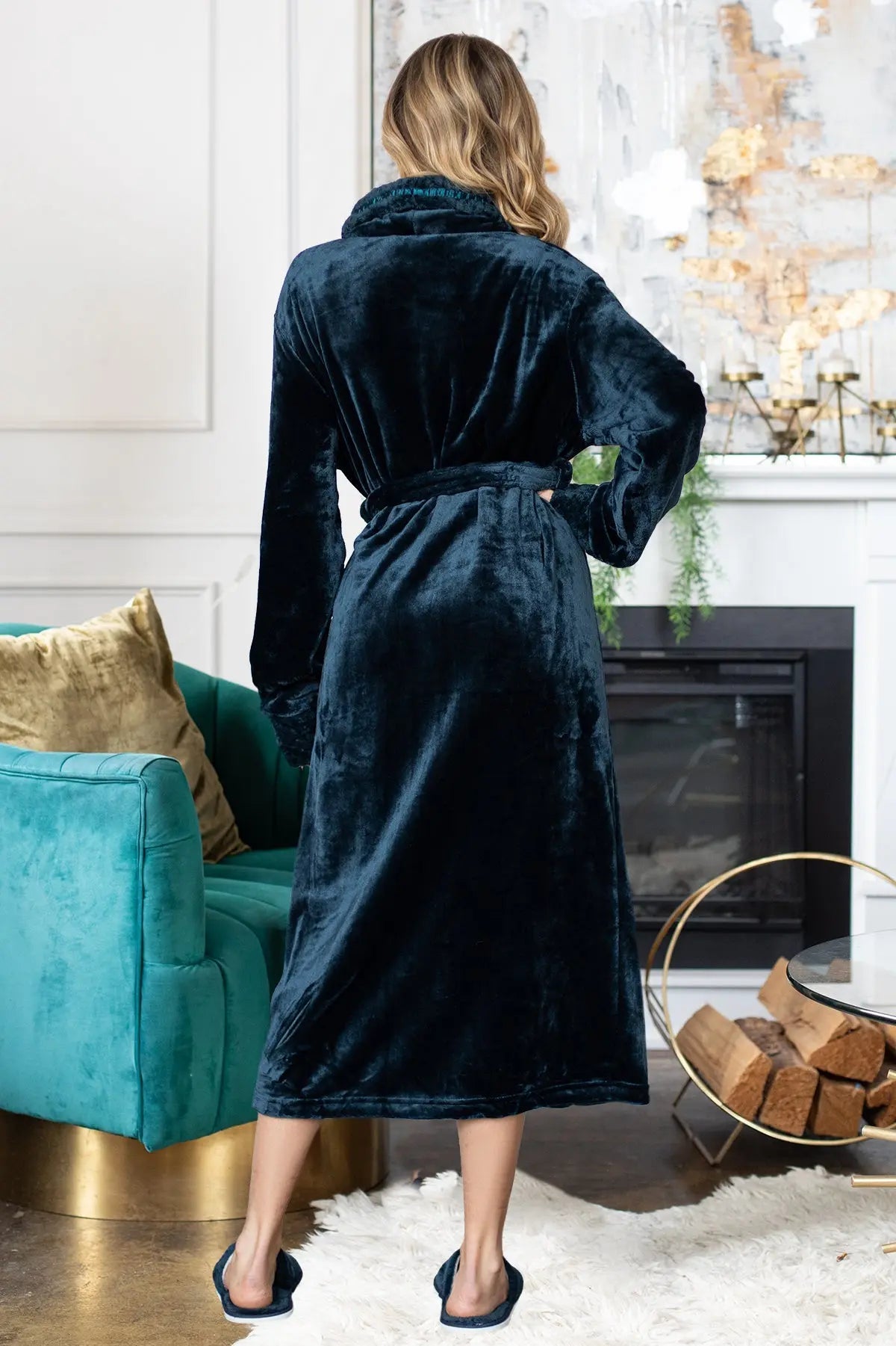 Women's Ultra Soft Fleece Bathrobe From Lotus Linen