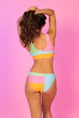 The Soft Serve Saturday | Neon Color Blocked Bikini Bottoms from Shinesty