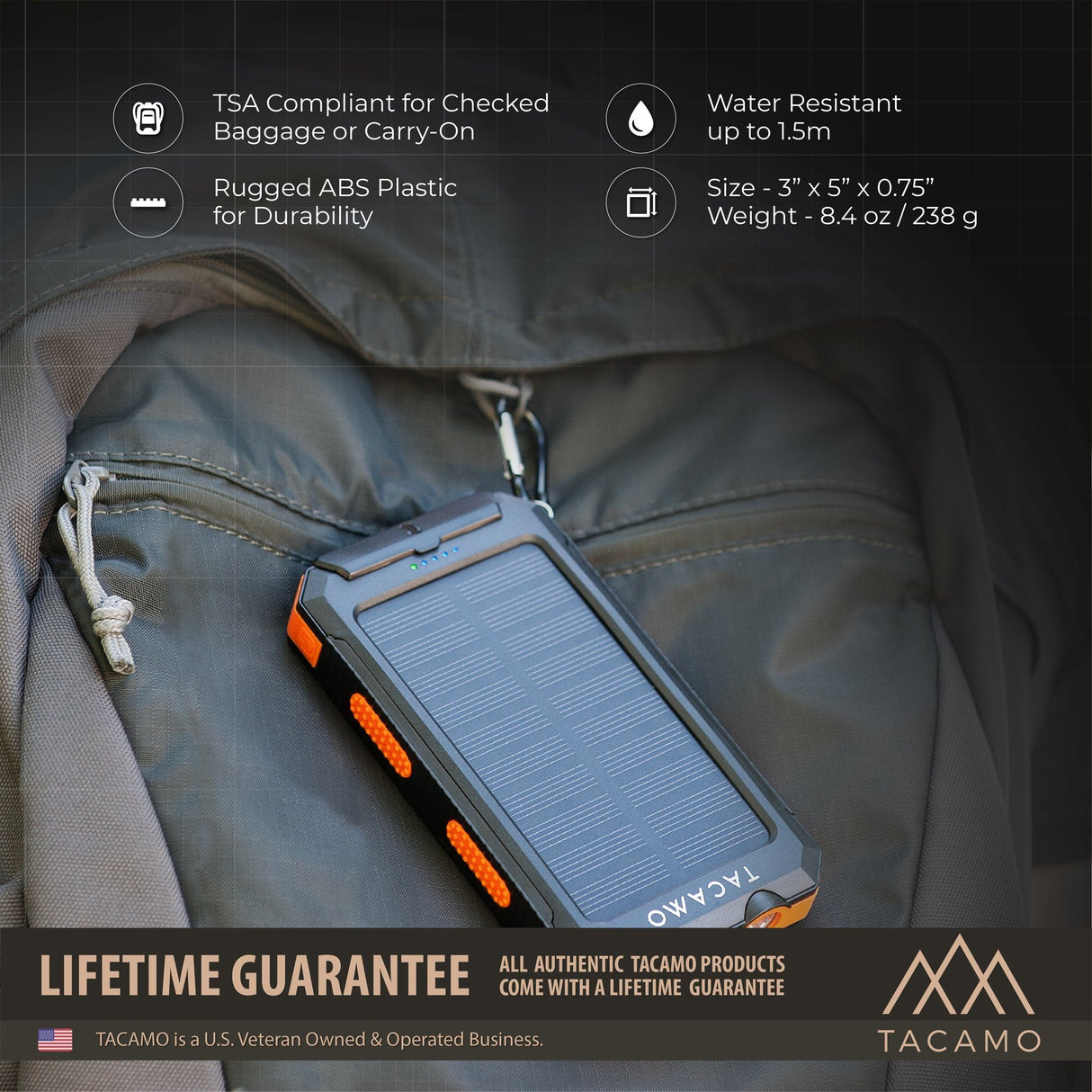 Solar Power Bank, USB Rechargeable from TITAN Survival