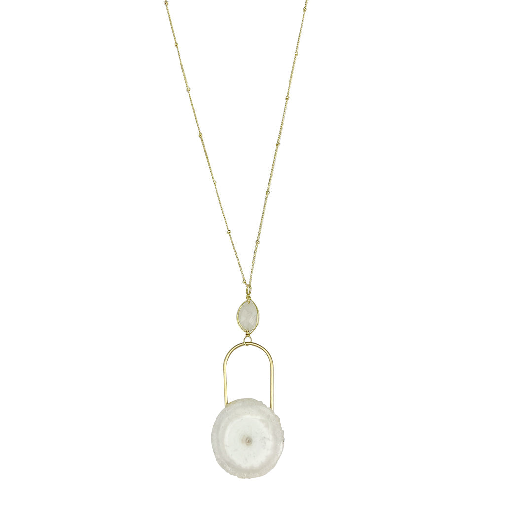 Solar Quartz Eye Necklace from SLATE + SALT