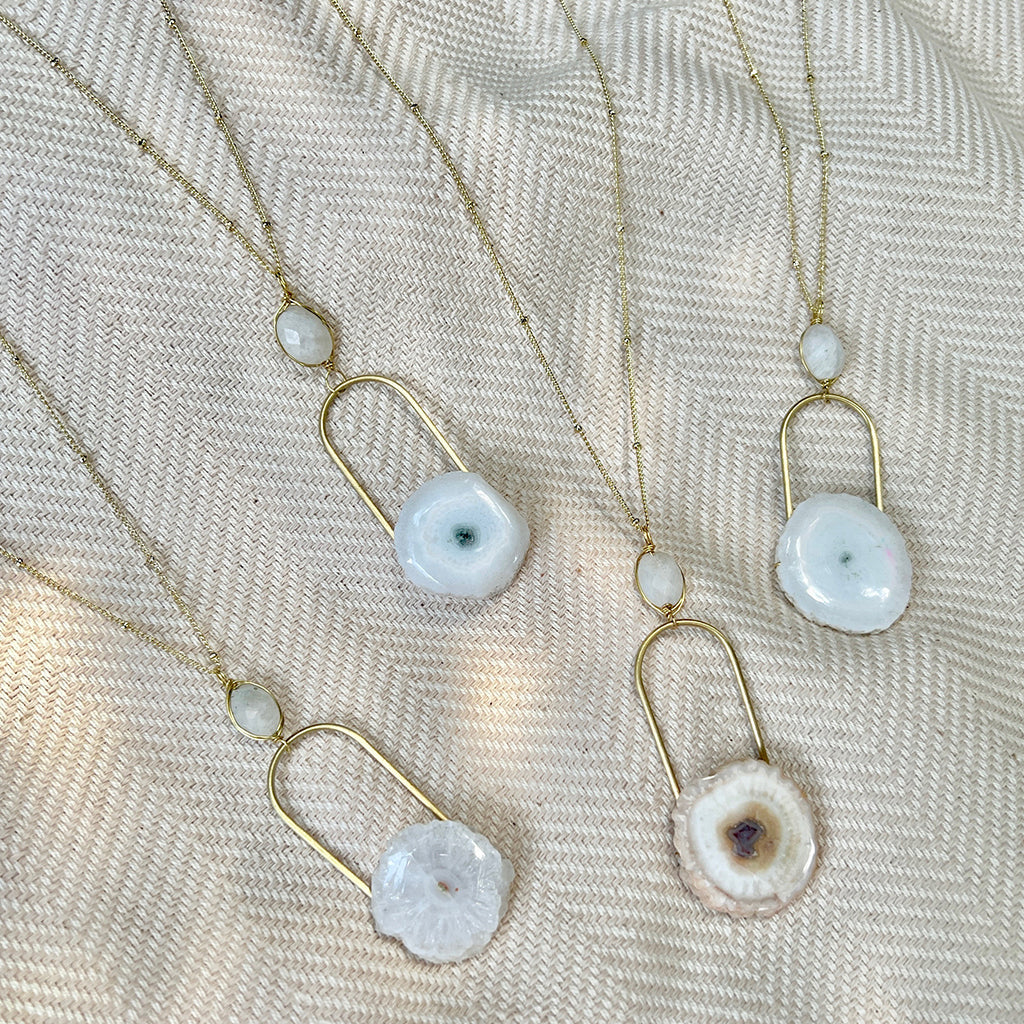 Solar Quartz Eye Necklace from SLATE + SALT