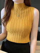 Solid Knitted Vest Tank Tops From Kawaii Stop