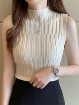 Solid Knitted Vest Tank Tops From Kawaii Stop
