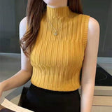 Solid Knitted Vest Tank Tops From Kawaii Stop