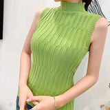 Solid Knitted Vest Tank Tops From Kawaii Stop