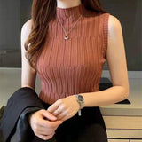 Solid Knitted Vest Tank Tops From Kawaii Stop