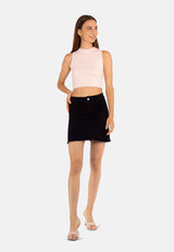 Solid Knitted Crop Top from London Rag International