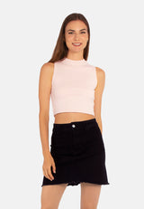 Solid Knitted Crop Top from London Rag International