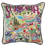 Sonoma County Hand-Embroidered Pillow by CatStudio from Quirks!