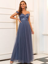 A-Line Sequin and Tulle Formal Gown from MsDressly