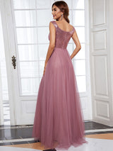 A-Line Sequin and Tulle Formal Gown from MsDressly