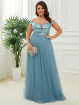 A-Line Sequin and Tulle Formal Gown from MsDressly