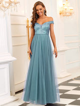 A-Line Sequin and Tulle Formal Gown from MsDressly