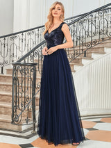 A-Line Sequin and Tulle Formal Gown from MsDressly