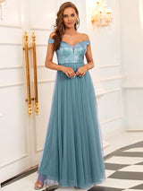 A-Line Sequin and Tulle Formal Gown from MsDressly