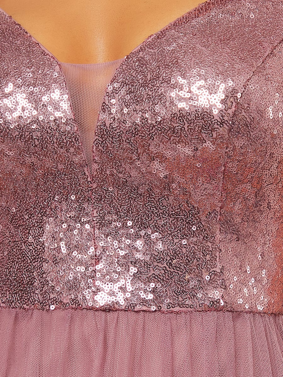 A-Line Sequin and Tulle Formal Gown from MsDressly