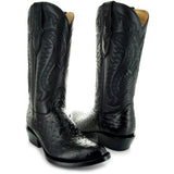 Men's Black Ostrich Print Cowboy Boots (H7002) from Soto Boots