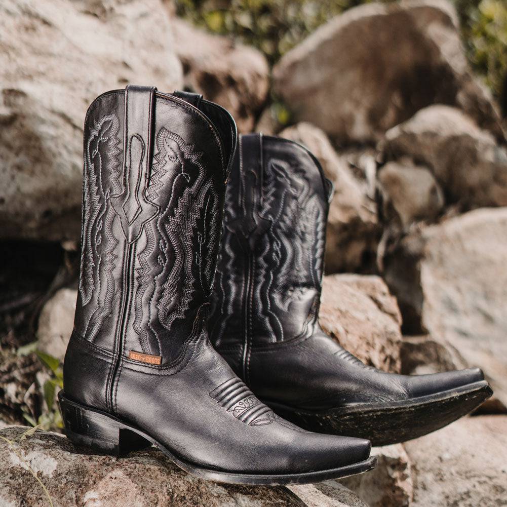 Men's Snip Toe Cowboy Boots Black (H50030) | from Soto Boots