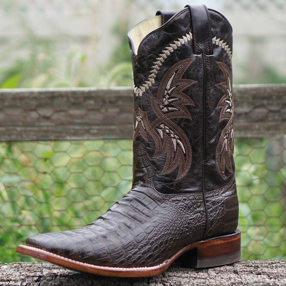 Brown Caiman Belly Print Men's Cowboy Boots H4001 from Soto Boots