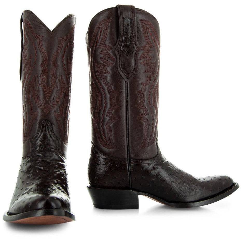 Men's  Brown Ostrich Print Cowboy Boots (H7002) from Soto Boots
