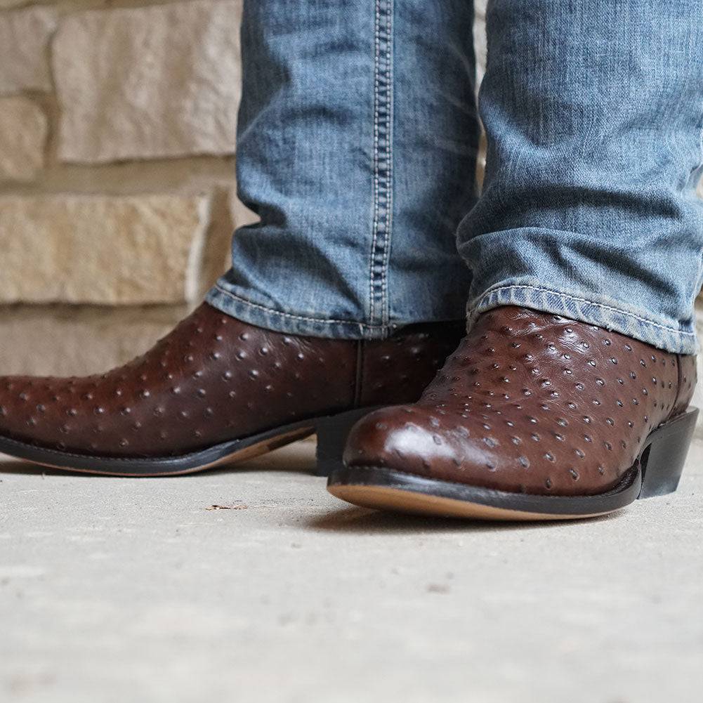Men's  Brown Ostrich Print Cowboy Boots (H7002) from Soto Boots
