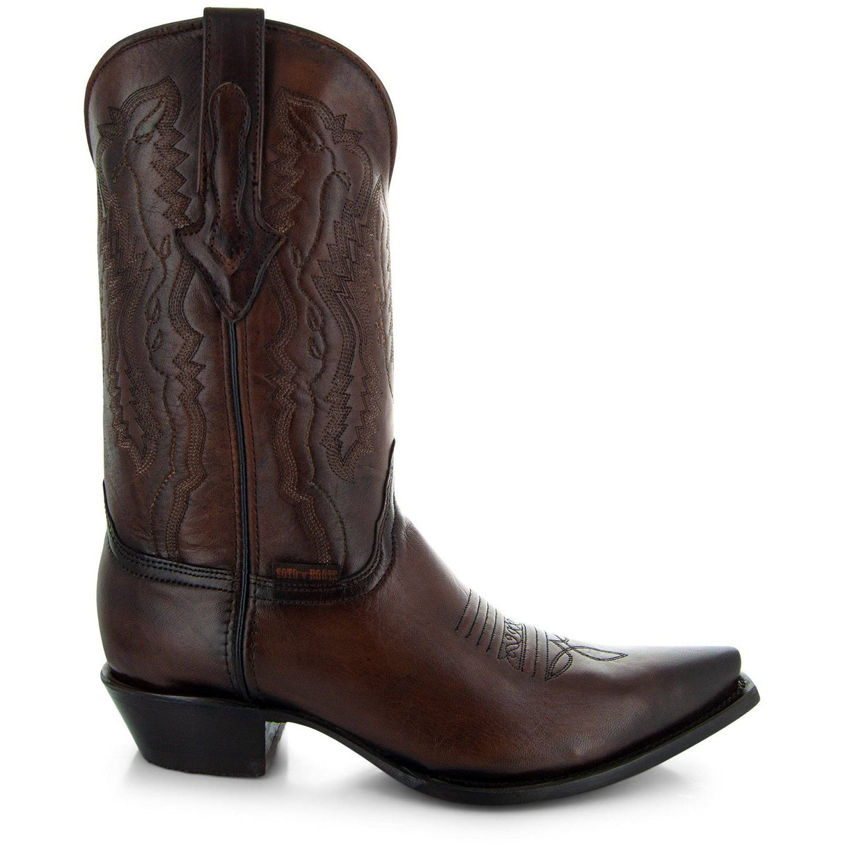 Men's Snip Toe Cowboy Boots Burnished Brown (H50030) from Soto Boots