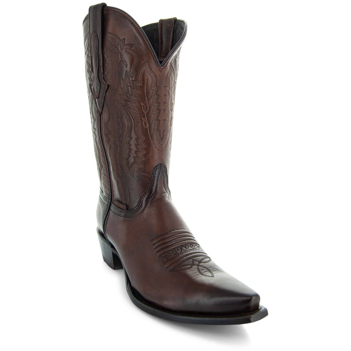 Men's Snip Toe Cowboy Boots Burnished Brown (H50030) from Soto Boots