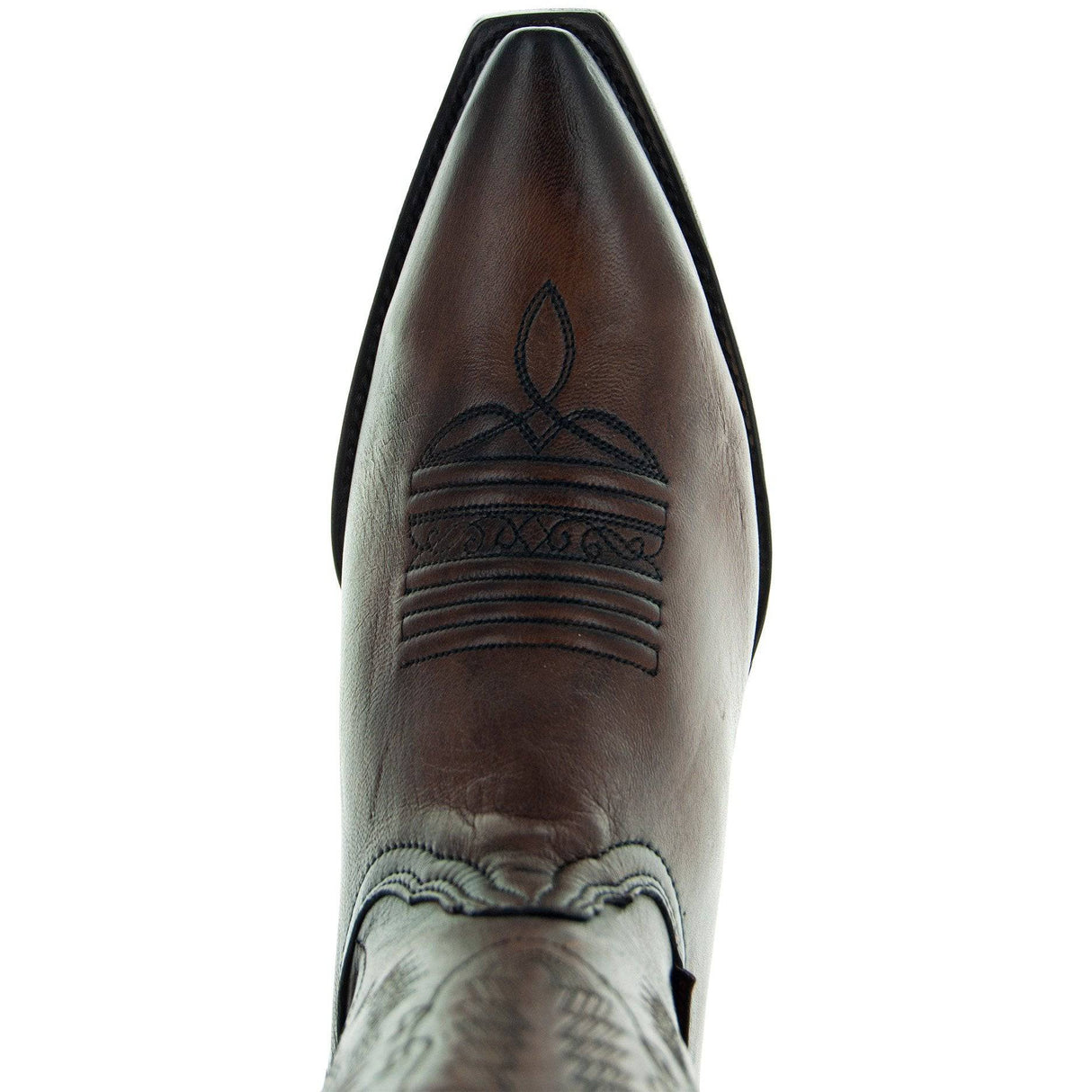Men's Snip Toe Cowboy Boots Burnished Brown (H50030) from Soto Boots