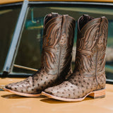Soto Boots Mens Out of the Wild Brown Ostrich Print Boots H50031 from Soto Boots