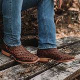 Soto Boots Mens Out of the Wild Cognac Ostrich Print Boots H50031 from Soto Boots