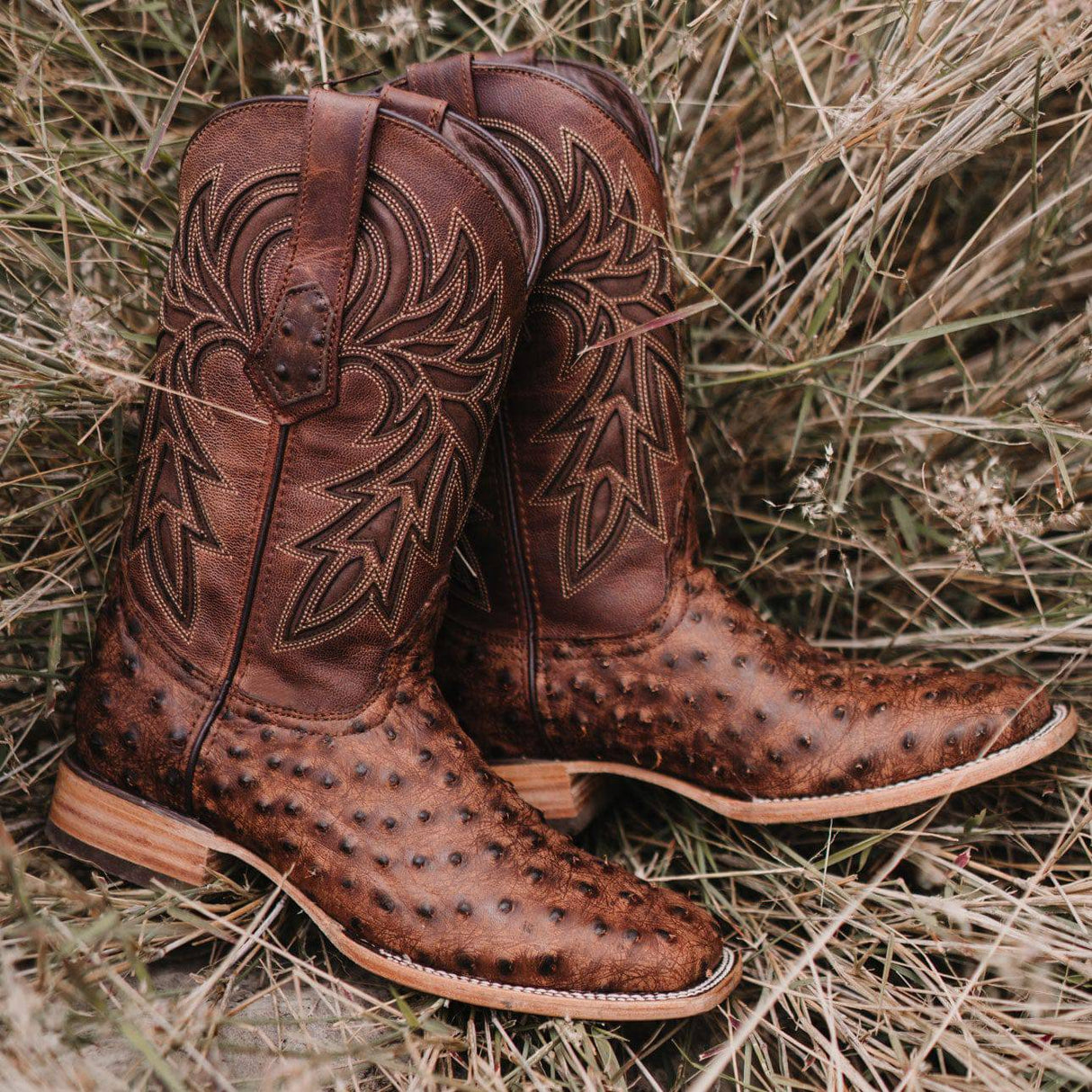 Soto Boots Mens Out of the Wild Cognac Ostrich Print Boots H50031 from Soto Boots
