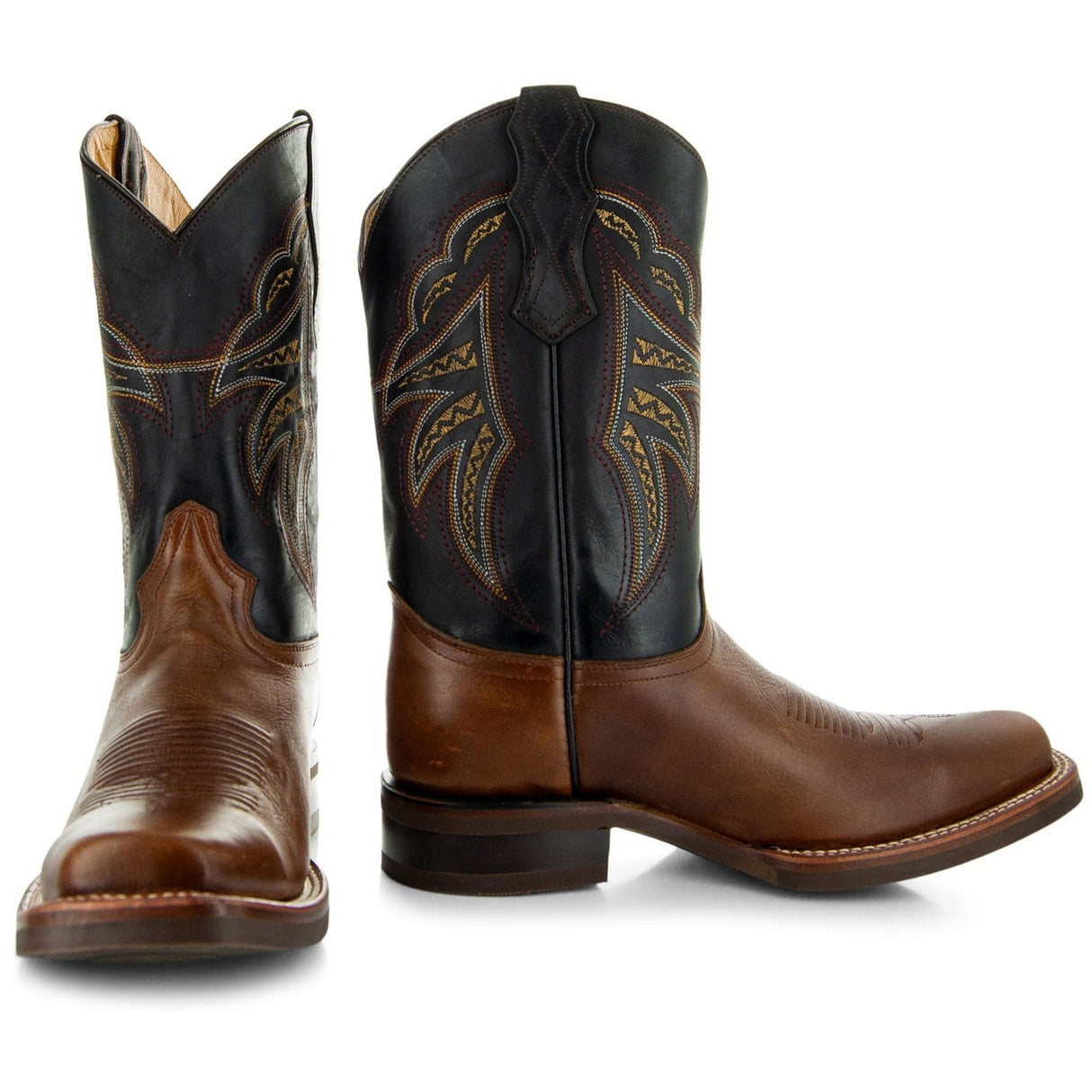 Miel Square Toe Leather Cowboy Boots H4002 from Soto Boots