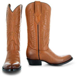Cowboy Dress Boots | Mens Classic Round-Toe Boots (H7001-Tan) from Soto Boots