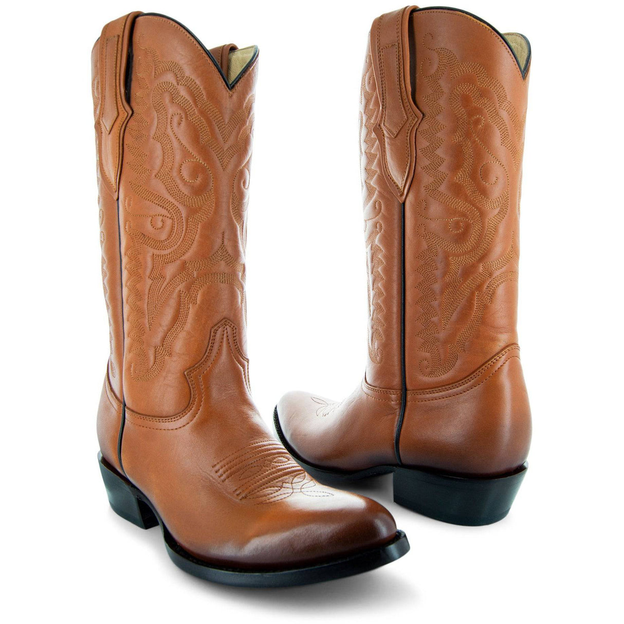 Cowboy Dress Boots | Mens Classic Round-Toe Boots (H7001-Tan) from Soto Boots